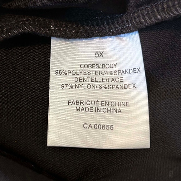 NEW PHOTOS! LACE SWEETHEART TOP, BLACK, SIZE 5X, BACK BUTTON, PENNINGTONS, - Picture 3 of 9